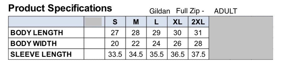 2026 Adult Full Zip Sweatshirt